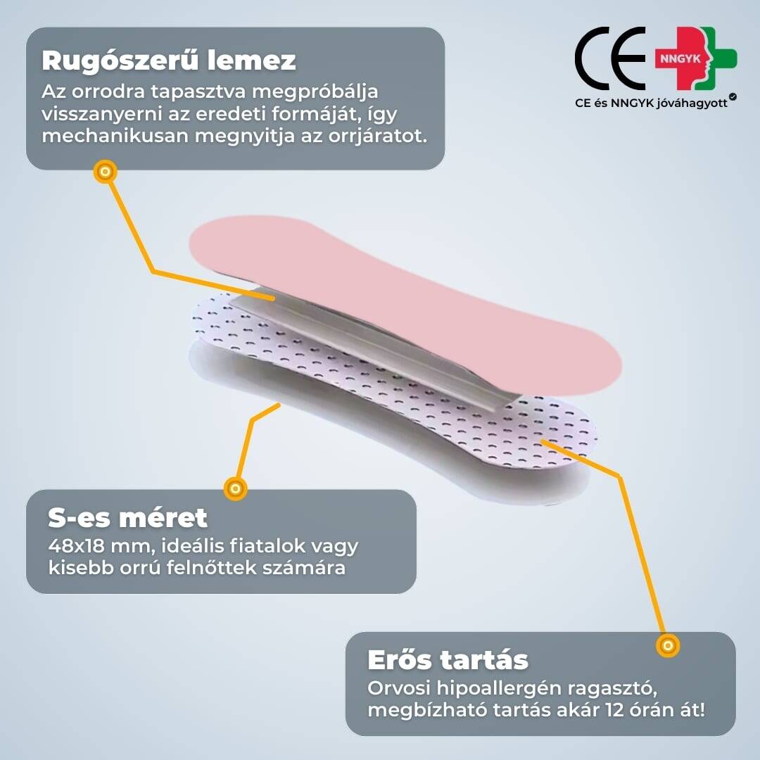 Orrtapasz felépítése erős tartással, CE és NNGYK által jóváhagyott biztonságos használat