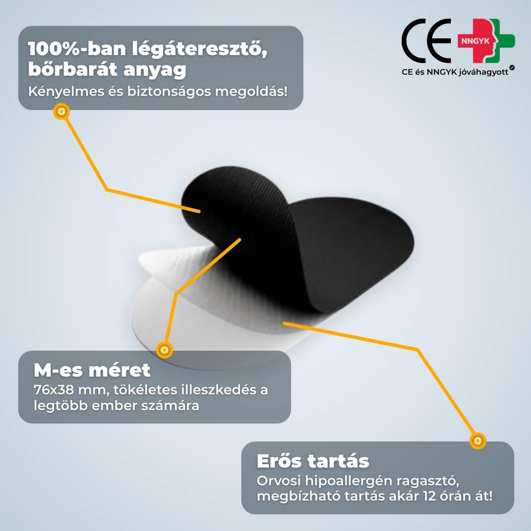 Szájtapasz felépítése erős tartással, CE és NNGYK által jóváhagyott biztonságos használat