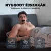 Mosolygós férfi fekete szájtapasszal felkelés után, nyugodt alvás és horkoláscsökkentés